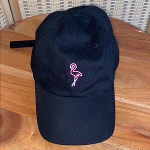 Men’s Chubbies Dad Hat Black With Neon pink Flamingo NWOT